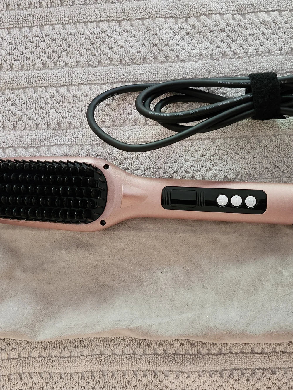Insmart Rose Gold Hair Straightener Brush - Women's Detangling & Styling Tool 01
